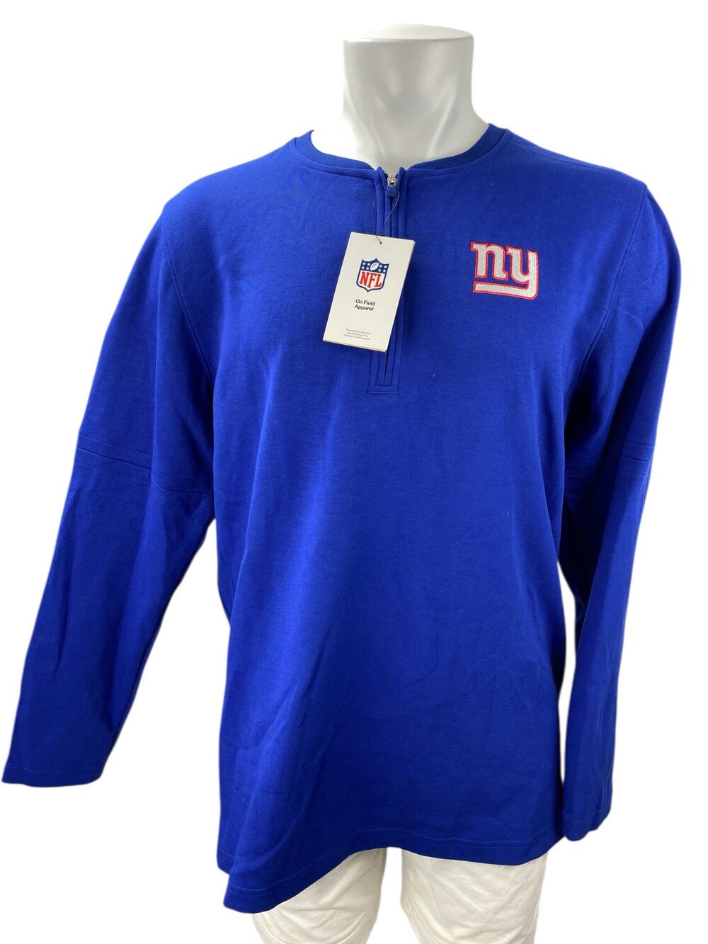 NEW Nike New York Giants Dri-Fit Mens Blue Crew Neck Long Sleeve Sweatshirt Sz L